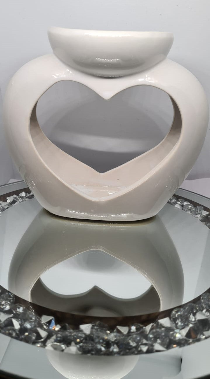 WAX BURNER - WHITE HEARTFELT HARMONY - DUAL SCENT LeDonDonz