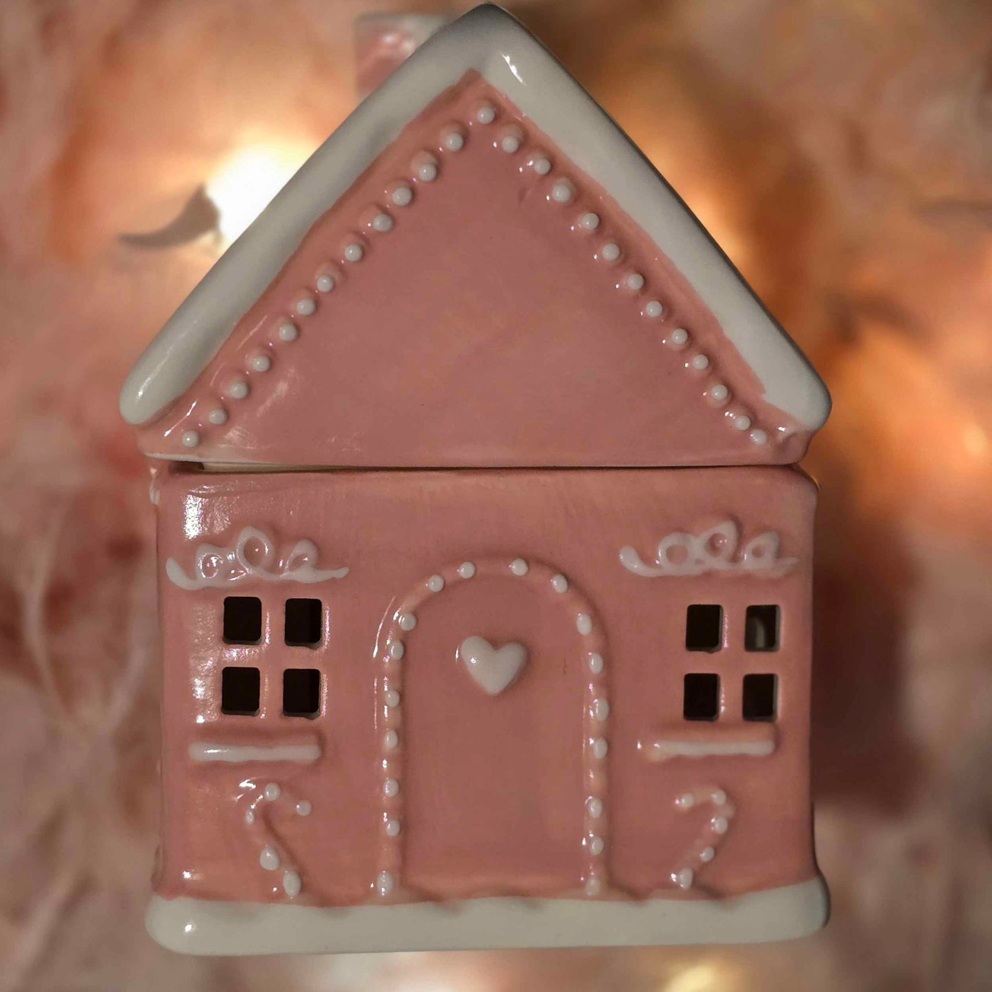 WAX BURNER - CHRISTMAS HOUSE PINK